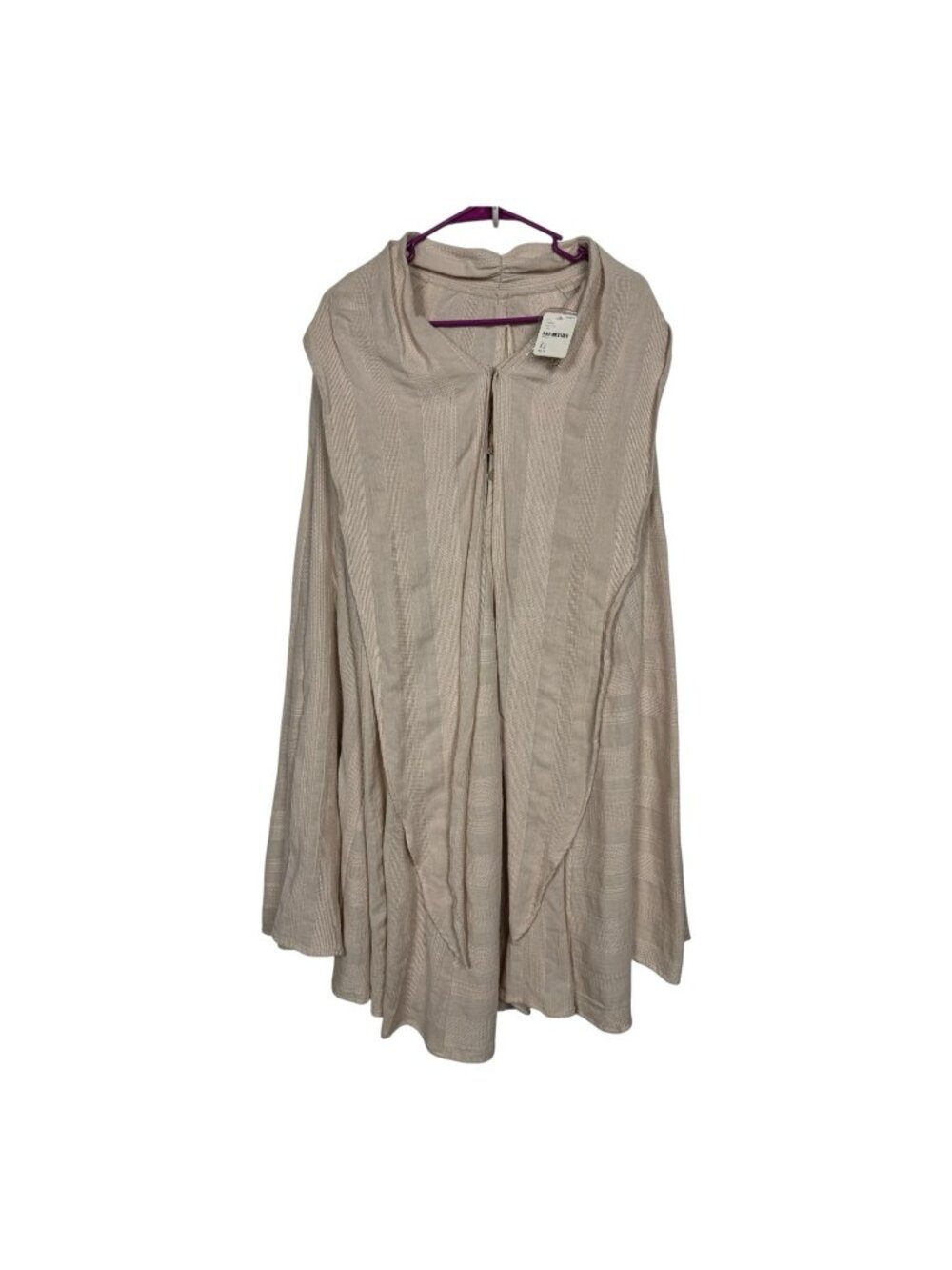 NWT Free People Cape Poncho Womens XS Neutral Cotton Woven Flawed Boho